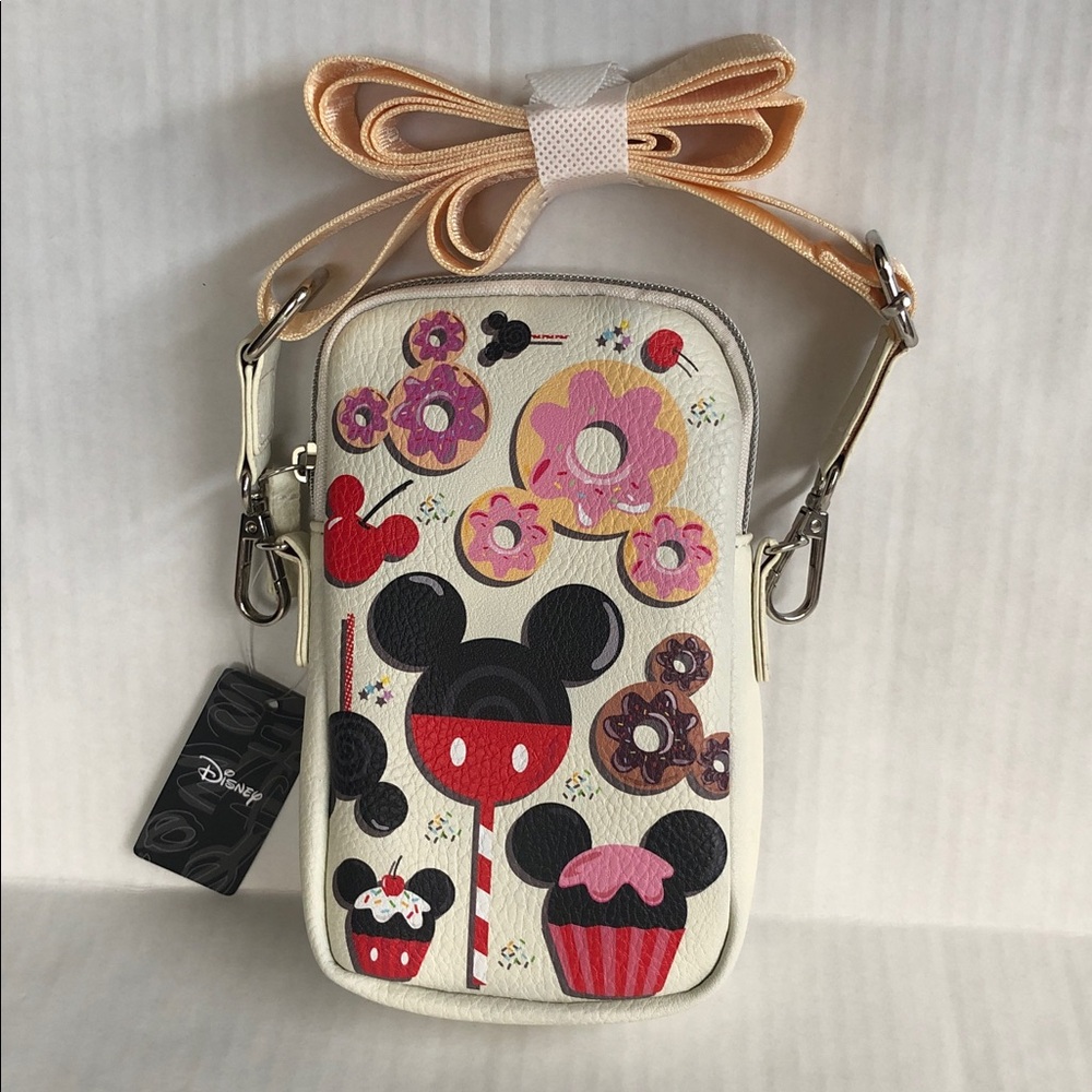 DISNEY Buckle Down Mickey Mouse Sweets & Treats Phone Bag NWT - Picture 1 of 7